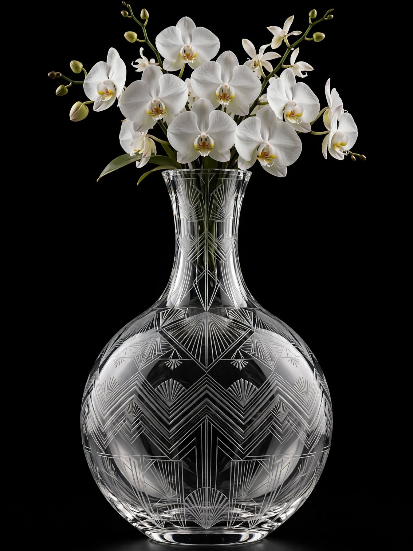 Orchidées & Chevrons Art Déco